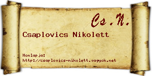 Csaplovics Nikolett névjegykártya