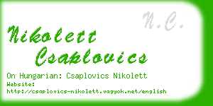 nikolett csaplovics business card